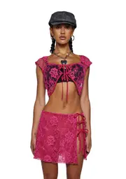 [Elsie & Fred] Unwrap Me Sheer Applique Top