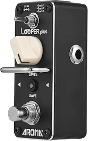 Loop Pedal for Electric Guitar 24bit/44.1khz Looper Effects Pedal Dual Color Status Indicator Volume Adjustment Recording Save Button with Anti-Stepping Bar Effects Pedal Buffer Black 9.2x3.8x5cm