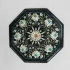 12" Marble side table Top semi precious stones Inlay Handmade Work
