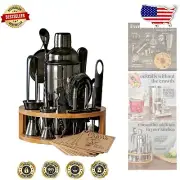 Stainless Steel Mixology Bartender Kit - 15 Pieces with Mojito Muddler & Recipes