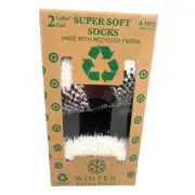 Super Soft Socks Womens 2 Pairs Made with Recycled Fibers Size 4–10