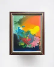 Abstract Oil painting Pegasus Ukrainian painter Canvas Framed original decor art
