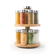 Baccarat Spice Market Essence Rotating 16 Jar Bamboo Spice Rack - Robins Kitchen