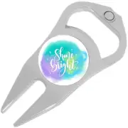 Shine Bright Golf Ball Marker Divot Repair Tool Bottle Opener