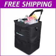 Water-Resistant Hanging Car Trash Can - Stylish 25L Auto Organizer with Pockets