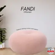 Priceworth Fandi Ottoman Plush Round Polyester Fabric