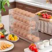 4-Layer Egg Storage Box Refrigerator Side Door Egg Holder Automatic Rotation 1pc