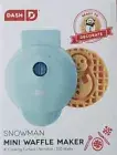 NIB Dash Snowman Waffle Maker 2022 Limited Edition New Mini Holiday Waffle Maker