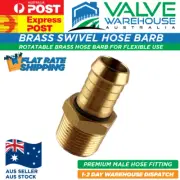 Brass Swivel Hose Barb – Male BSP - 8mm (1/4") - 25mm (1")