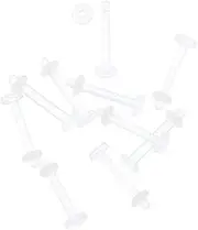 [Oasis Plus] 10pcs 14G Clear Flexible Bioplast Retainer Lip Studs Monroe Labret Belly Rings Snake Bites Eyes Piercing