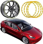 Rim protector Wheel Rim Protector Wheels Rim Protectors 16-20 inches Multicolor Tire Care Protector, Set of 4, Avoids Curb Rashes, Abrasion Resistant, Easy Install 0809(Color:04,Size:20 inch)(1,18 inc