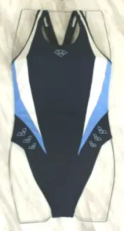 Arena Women Swimsuit Swimming Costume Blue One Piece Vintage Bathing 34 M