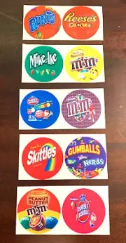 10 2" Round Candy Machine Labels Stickers vendstar Easy Peel