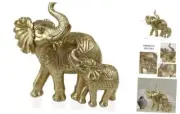 Mom and Baby Elephant Statue Gold for Shelf Room Desk Table Sf8828 Elephant