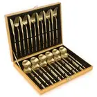 Matte Gold Silverware Set, OGORI 30-Piece Food Grade Stainless Steel Gold Fla...