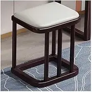 Chairs,Faux Leather Vanity Stool,Solid Wood Tea Stool Simple Bedroom Dressing Stool Ottomans Seat for Bedroom Living Room/K Brown/40 * 28 * 43Cm