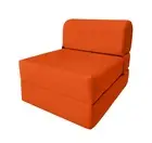 Orange Sleeper Chair Folding Foam Beds, Portable Studio Couch Bed 6 x 24x 70