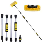 4-Section Car Wash Brush with Soft PVC Bristles Windshield Squeegee Car Wash