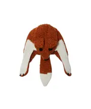 Fox chunky-knit beanie One size Black/White/Orange