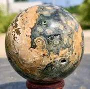 372G Natural Colorful ocean jasperquartz geode crystal sphere ball healing