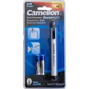 Camelion Bright LED Doctor Light Pocket Pen Torch Push Button Switch Inc Battery