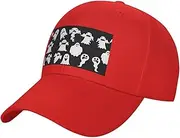 [FSCEV] Funny White Ghost Plain Curved Brimmed Duckbill Cap Men and Women Outdoor Sports Baseball Hat