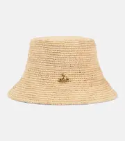[Vivienne Westwood] Vivienne Westwood Orb raffia bucket hat UK 6 5/8 beige