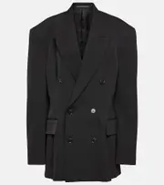 [Balenciaga] Balenciaga Cinched double-breasted wool blazer AU 10 black