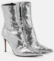 [Alexandre Vauthier] Alexandre Vauthier Sequined ankle boots AU 4 silver