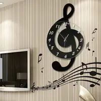 在飛比找樂天市場購物網優惠-掛鐘 新款上市 免運 音樂音符鐘表掛鐘客廳創意個性簡約臥室掛