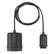 Brilliant Black Maggie Plug-In DIY Shade Holding Suspension Pendant