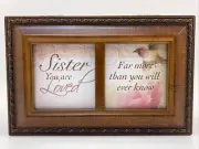 Sister You are Loved That's what Friends are For Mahogany Jewelry Music Box