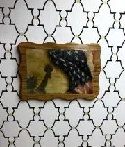 Patriotic American Statue Of Liberty & American Flag Wall Plaque
