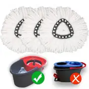 Mop Replace Head [ 3 Pack ] Mop Refills Compatible with Triangle Spin Mop, 100%
