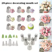 20PCS Russian Icing Piping Nozzles Flower Cake Decorating Tips Pastry Tools Kits