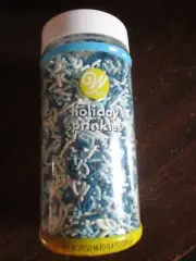 11.4oz Wilton Jimmies Holiday Sprinkles (blue & white) ***USED: 95% still left**