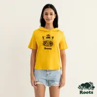 在飛比找momo購物網優惠-【Roots】Roots女裝-動物派對系列 毛帽貓咪純棉短袖