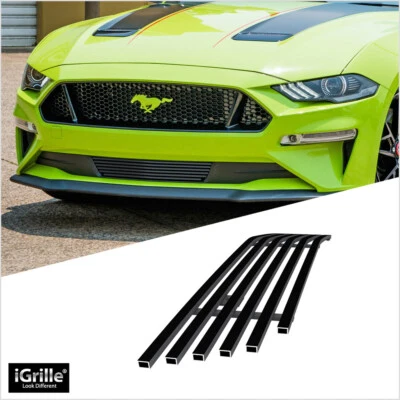 Fits 2018-2022 Ford Mustang V8 GT Lower Stainless Black Billet Grille Insert (for: Ford)