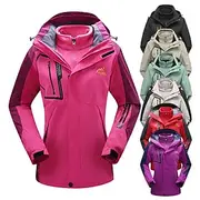 Women's Hiking 3-in-1 Jackets Ski Jacket Hiking Fleece Jacket Winter Outdoor Thermal Warm Windproof Breathable Lightweight Outerwear Winter Jacket Trench Coat