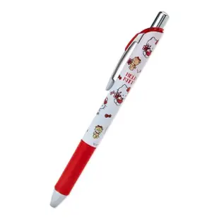 【小禮堂】Hello Kitty 原子筆 黑 0.5mm Pentel EnerGel - 紅白小熊款(平輸品)