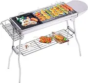 Foldable Barbecue Grill,28.74 * 13.19in,Ventilation Design,3 Large Storage Spaces,Easy To Install,Stainless Steel Grill,Easy To Add Charcoal,For Backyard,Patio And Parties
