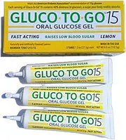 GLUCO TO GO 15 - Oral Glucose Gel Lemon Flavored, 37.5g, 3 one use Squeeze Tubes per Package/Twist Cap