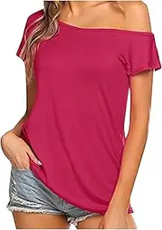 [Generic] Women's T-Shirt, Short Sleeve Summer Plain Lightweight Short Sleeve Shirt Outdoor Leisure Shirt Casual Modern Tops Streetwear Sports Blouse T-Shirt Leisure Breathable 2024 Tops