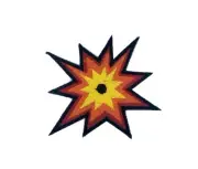 Embroidery patch sew badge iron on glue transfer bomb explosion blast