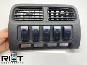 95-98 240SX Switch Panel - Blue Toggle Switches S14 AC Delete w/ Momentary Swich