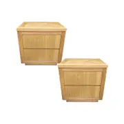 Rosemallow 2pc Bedside Table 2 Drawers Storage Cabinet Nightstand End Tables