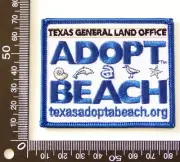 VINTAGE TEXAS ADOPT A BEACH EMBROIDERED SOUVENIR PATCH WOVEN CLOTH SEW-ON BADGE