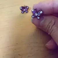 在飛比找蝦皮購物優惠-[現貨]Anna Sui 安娜蘇 紫色珐瑯及水鑽耳環 💯正貨