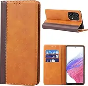 [Cavor] for Samsung Galaxy A53 5G Case, Samsung A53 5G Phone Cases Premium Leather Folio Flip Wallet Case Cover Magnetic Closure Book Design with Kickstand Feature & Card Slots(6.5")-Brown