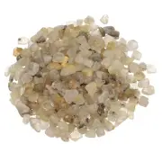 Tumbled Chips Stones, 1lb/500g Fluorite Tumbled Gravel, Clear Rutilated Quartz